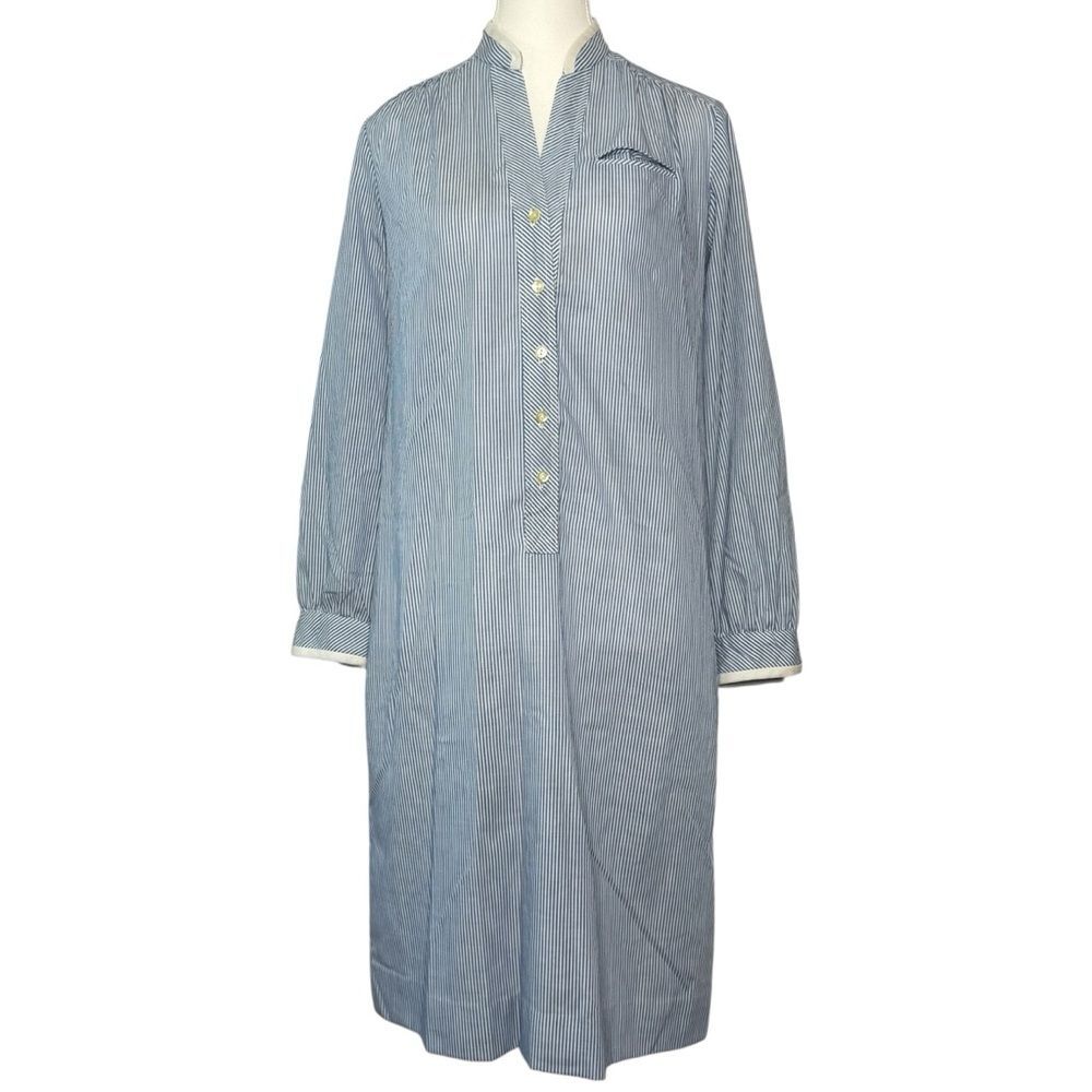 ▪️|VTG| 70’s Long Sleeve Stripe Sleep Dress Nightgown - Picture 1 of 6